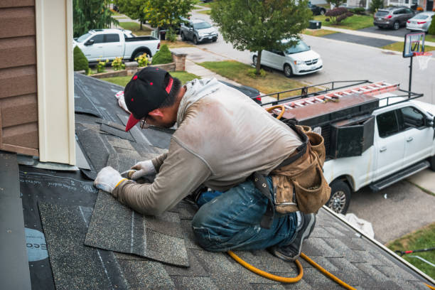 Professional Storm Damage Roof Repair technician working in Clockville, NY